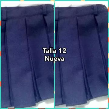 Falda Escolar T 12 Nueva