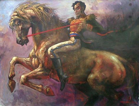 Mario Ciceron Bolivar En Dos Tiempos 145x190 Certificada !