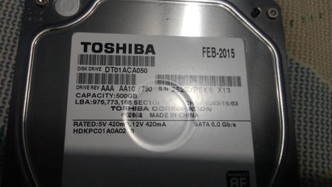 Disco Duro Toshiba 500gb Sata 6.0 Gb/s