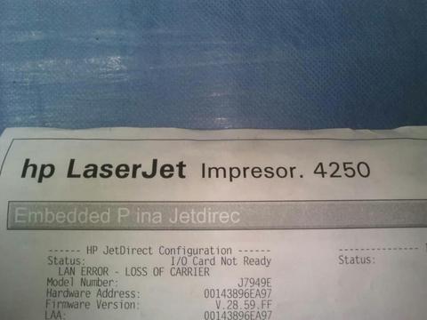 Hp Laserjet Impresor 4250