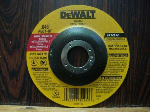 Disco Corte Metalacero Ultrafino Dewalt 41/2 X.045 X7/8