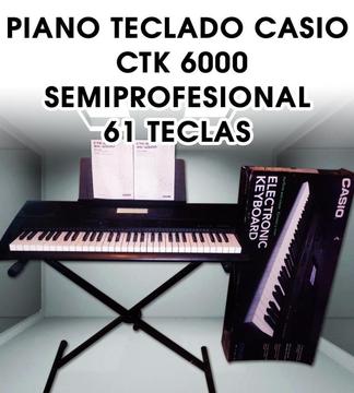 PIANO TECLADO CASIO CTK 6000 SEMIPROFESIONAL 61 TECLAS