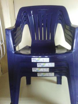 sillas manaplas plasticas color azul
