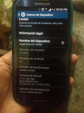 Samsung s3 azul con detalle de mica 100 operativo
