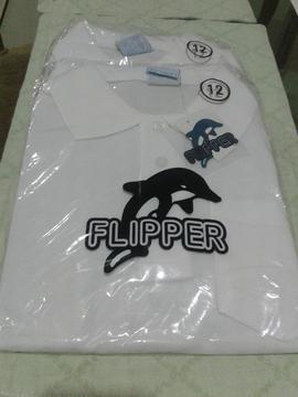 Camisa Escolar Flipper Talla 12 Blanca