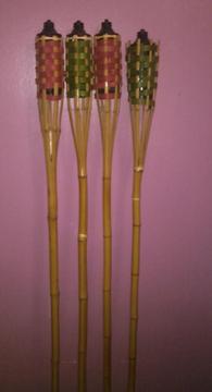 Antorchas De Bambú Decorativas