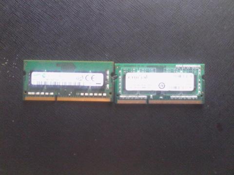 VENDO 2 MEMORIAS RAM DDR3 2GB PARA LAPTOP. TOTALMENTE OPERATIVAS