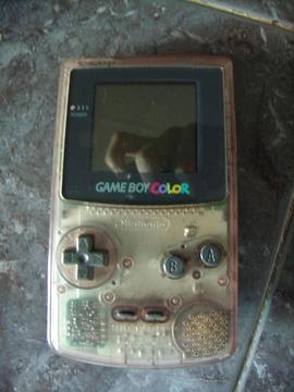 GameBoy Color Morado transparente con estuche y cable elink