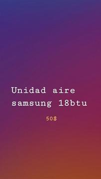 Unidad Aire Samsung 18btu