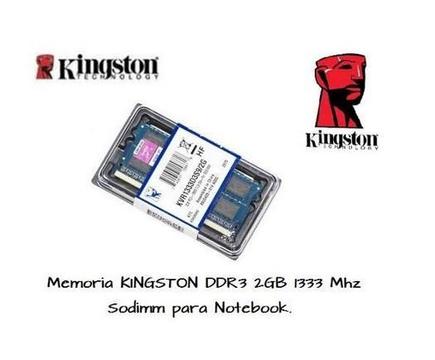 Memoria Kingston Ddr3 2gb 1333 Mhz Sodimm Notebook / Blister